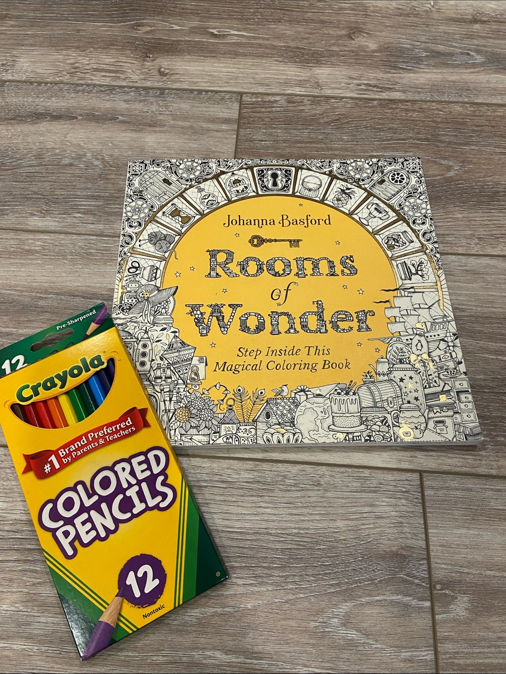 Crayola Colored Pencils 12-Count with Rooms of Wonder Coloring Book